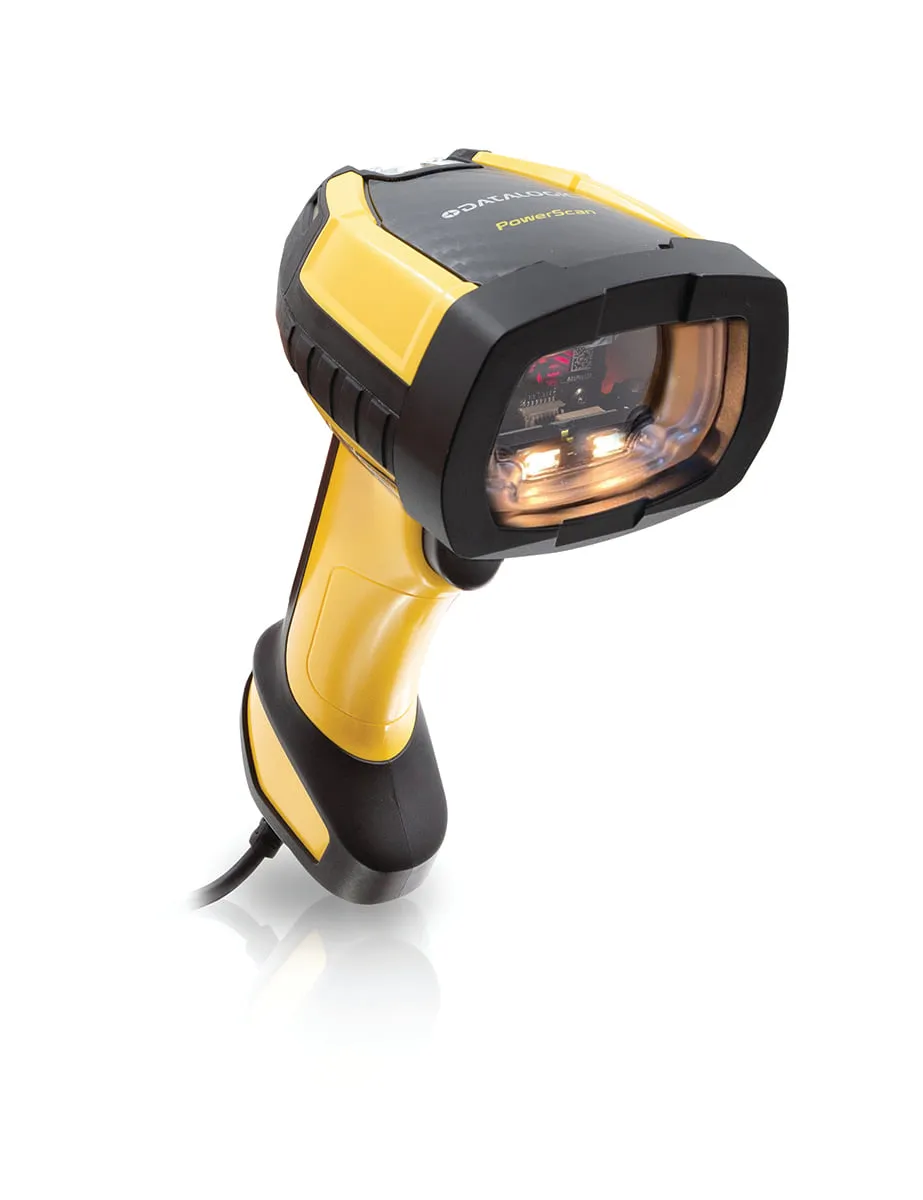 Datalogic PowerScan 9600 kablolu modeli, nişan aydınlatması açıkken